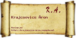 Krajcsovics Áron névjegykártya